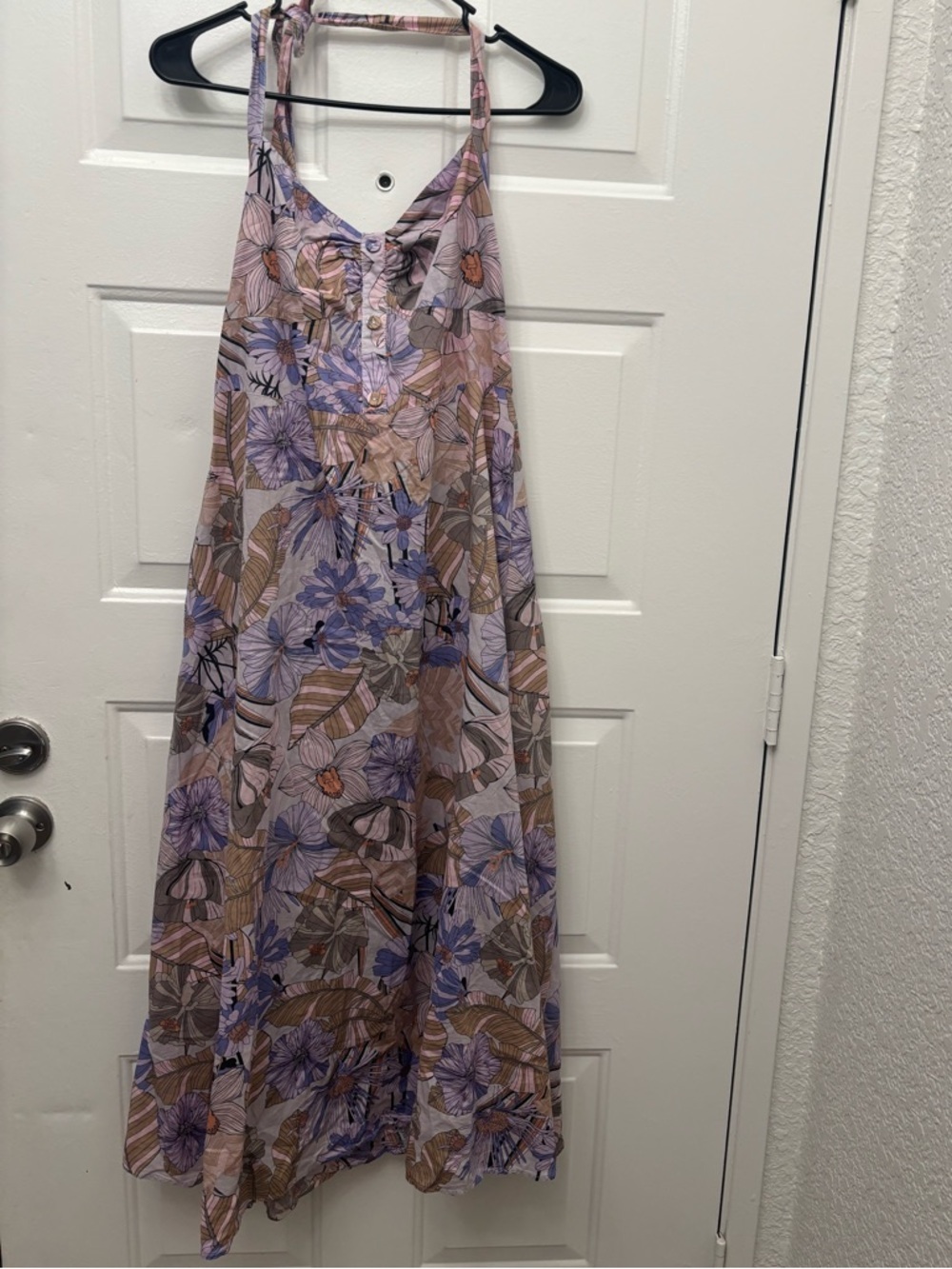 Cupshe Lavender and Tan Floral Maxi Dress